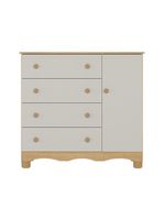 Cômoda Infantil 95cm 1 Porta E 4 Gavetas Dengo Multimóveis Mp4439 Madeiradooff White