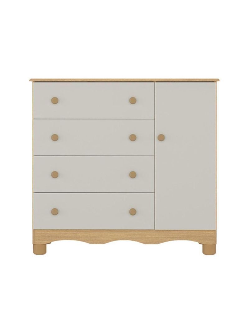 Cômoda Infantil 95cm 1 Porta E 4 Gavetas Dengo Multimóveis Mp4439 Madeiradooff White