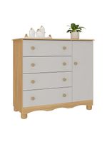 Cômoda Infantil 95cm 1 Porta E 4 Gavetas Dengo Multimóveis Mp4439 Madeiradooff White
