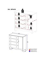Cômoda Infantil 95cm 1 Porta E 4 Gavetas Dengo Multimóveis Mp4439 Madeiradooff White