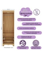 Guardaroupa Infantil 62cm 2 Portas E 2 Gavetas Dengo Multimóveis Mp4436 Madeiradooff White