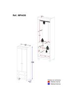 Guardaroupa Infantil 62cm 2 Portas E 2 Gavetas Dengo Multimóveis Mp4436 Madeiradooff White