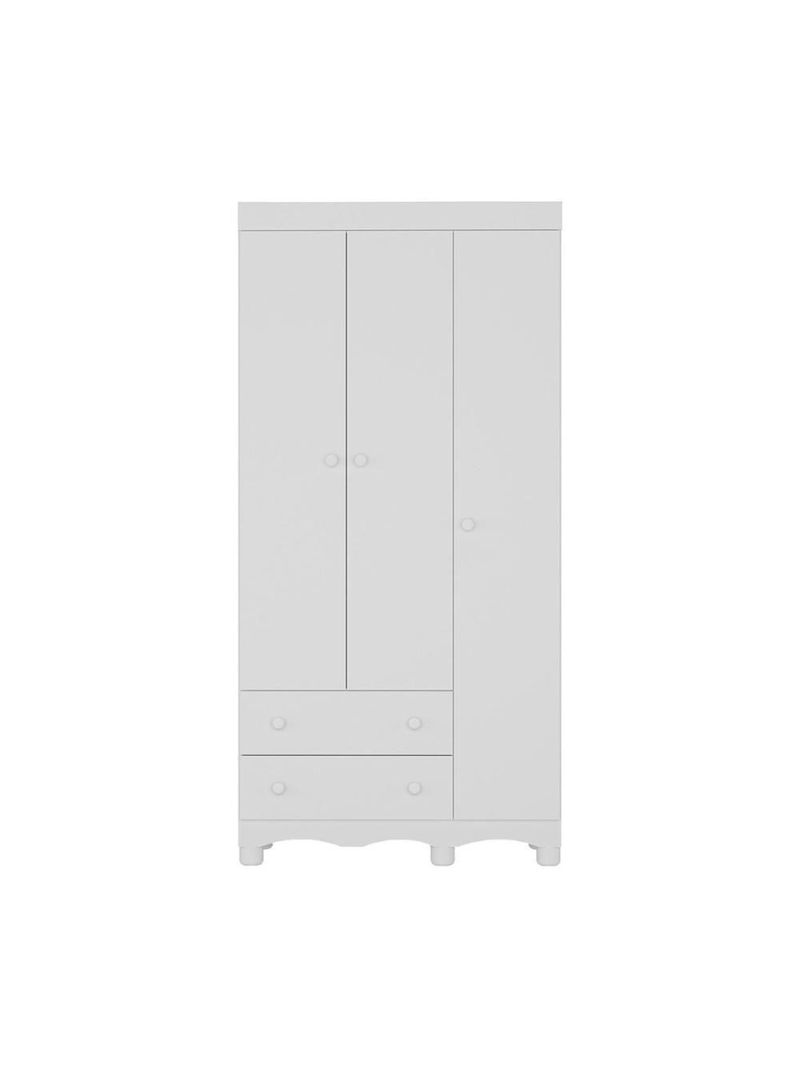 Guarda-roupa Infantil 92cm 3 Portas E 2 Gavetas Dengo Multimóveis Mp4437 Branco Branco