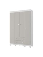 Guardaroupa Infantil 122cm 4 Portas E 2 Gavetas Dengo Multimóveis Mp4438 Brancooff White