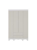 Guardaroupa Infantil 122cm 4 Portas E 2 Gavetas Dengo Multimóveis Mp4438 Brancooff White