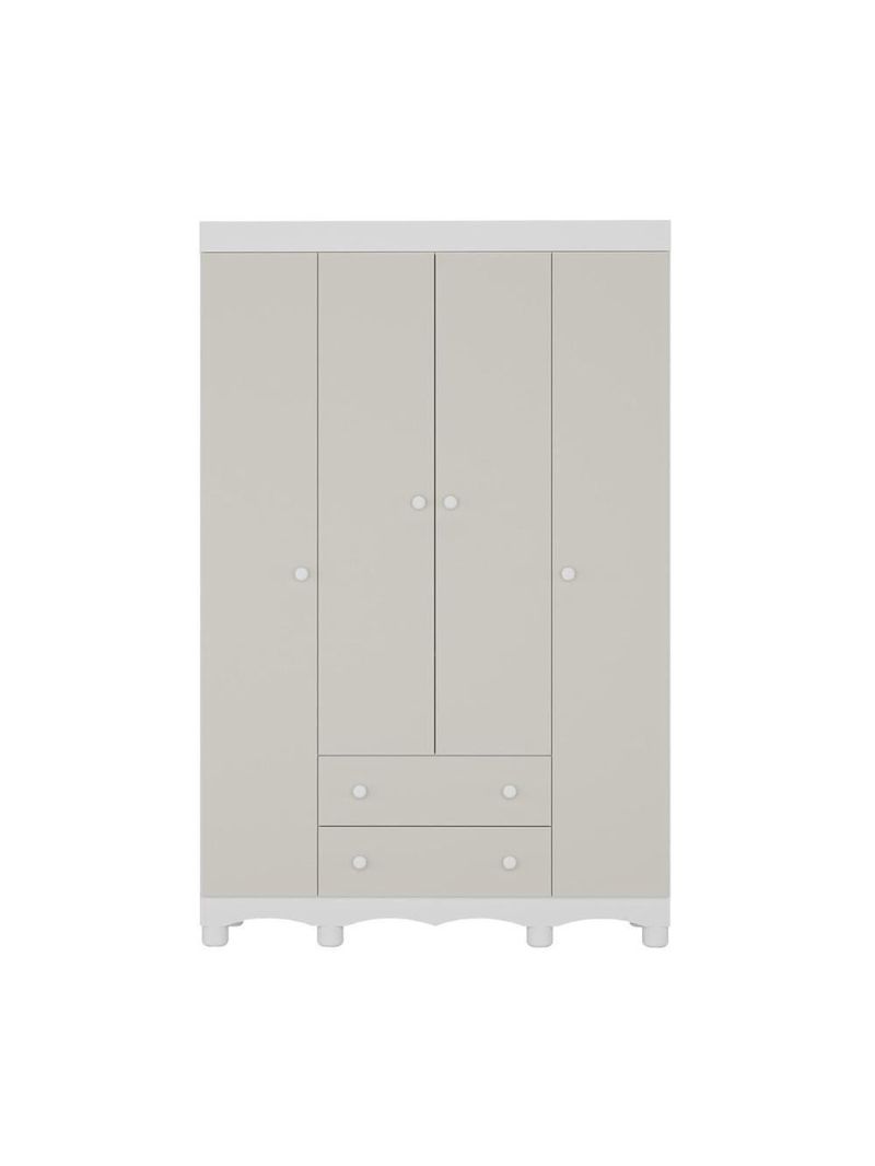 Guardaroupa Infantil 122cm 4 Portas E 2 Gavetas Dengo Multimóveis Mp4438 Brancooff White