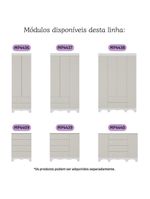 Guardaroupa Infantil 122cm 4 Portas E 2 Gavetas Dengo Multimóveis Mp4438 Brancooff White