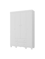 Guarda-roupa Infantil 122cm 4 Portas E 2 Gavetas Dengo Multimóveis Mp4438 Branco Branco
