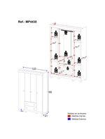 Guarda-roupa Infantil 122cm 4 Portas E 2 Gavetas Dengo Multimóveis Mp4438 Branco Branco