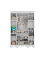 Guarda-roupa Infantil 122cm 4 Portas E 2 Gavetas Dengo Multimóveis Mp4438 Branco Branco