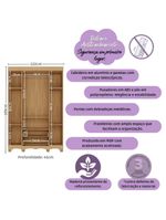 Guardaroupa Infantil 122cm 4 Portas E 2 Gavetas Dengo Multimóveis Mp4438 Madeiradobranco
