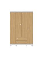 Guardaroupa Infantil 122cm 4 Portas E 2 Gavetas Dengo Multimóveis Mp4438 Brancomadeirado