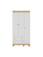 Guardaroupa Infantil 92cm 3 Portas E 2 Gavetas Dengo Multimóveis  Madeiradobranco