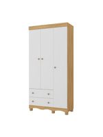 Guardaroupa Infantil 92cm 3 Portas E 2 Gavetas Dengo Multimóveis  Madeiradobranco