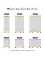 Guardaroupa Infantil 92cm 3 Portas E 2 Gavetas Dengo Multimóveis  Madeiradobranco
