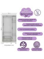 Guardaroupa Infantil 92cm 3 Portas E 2 Gavetas Dengo Multimóveis  Brancomadeirado