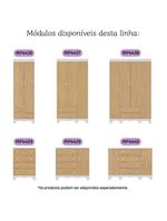 Guardaroupa Infantil 92cm 3 Portas E 2 Gavetas Dengo Multimóveis  Brancomadeirado