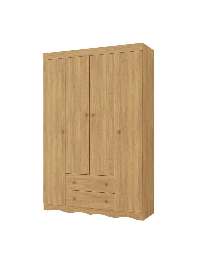 Guarda-roupa Infantil 122cm 4 Portas E 2 Gavetas Realeza Multimóveis Mp4453 Madeirado Madeirado