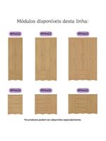 Guarda-roupa Infantil 122cm 4 Portas E 2 Gavetas Realeza Multimóveis Mp4453 Madeirado Madeirado