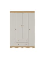 Guardaroupa Infantil 122cm 4 Portas E 2 Gavetas Realeza Multimóveis Mp4453 Madeiradooff White