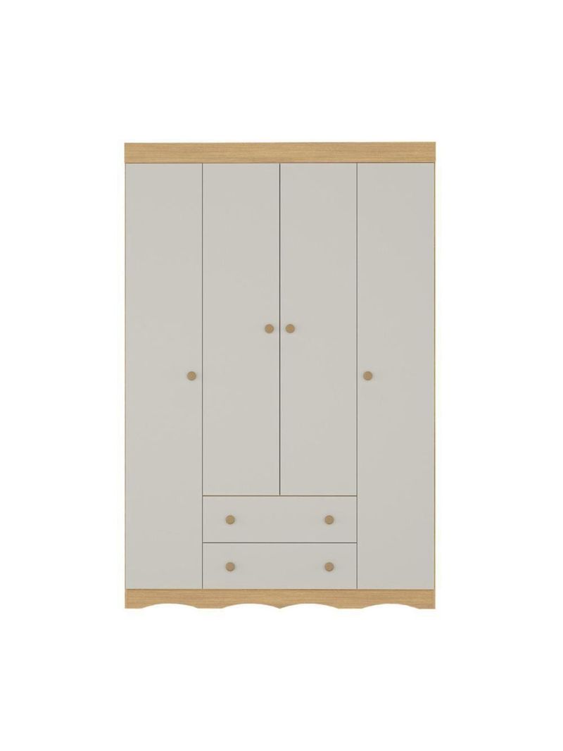 Guardaroupa Infantil 122cm 4 Portas E 2 Gavetas Realeza Multimóveis Mp4453 Madeiradooff White