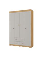 Guardaroupa Infantil 122cm 4 Portas E 2 Gavetas Realeza Multimóveis Mp4453 Madeiradooff White