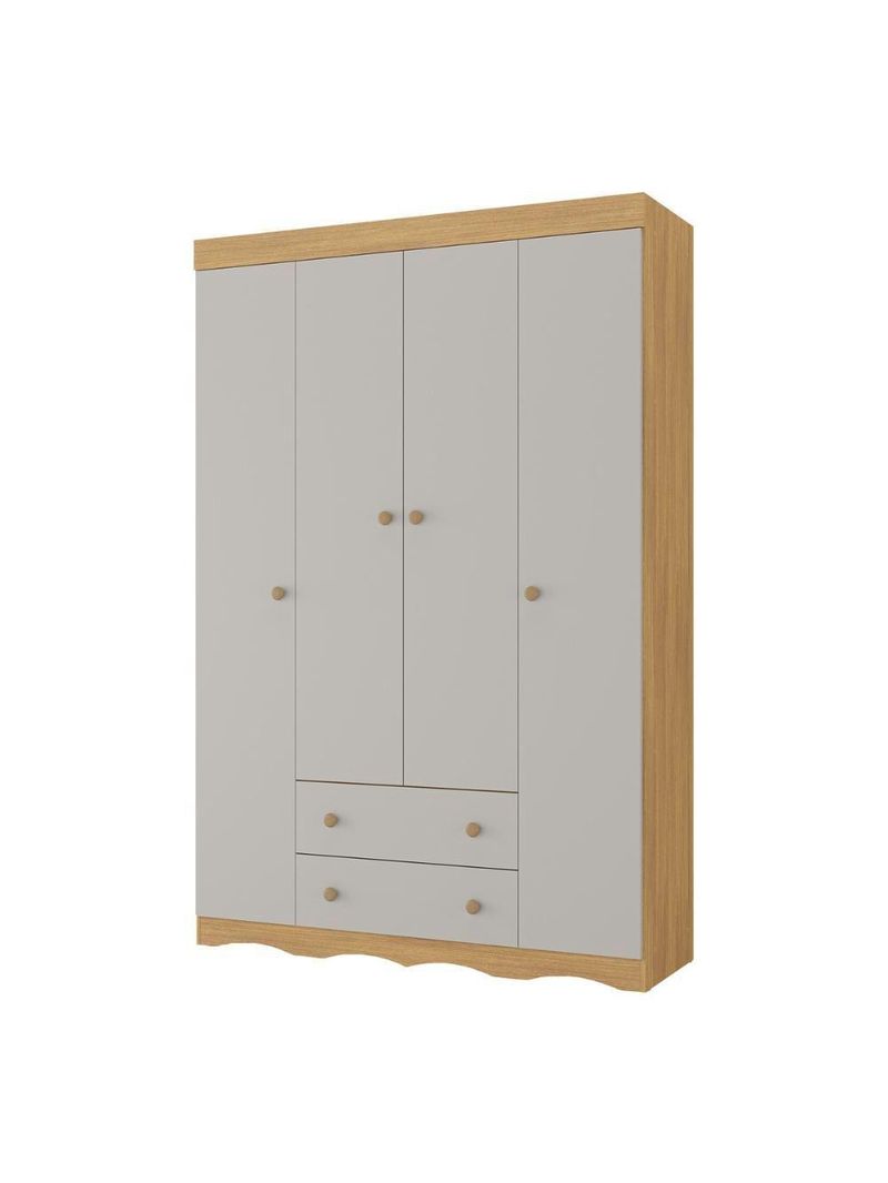 Guardaroupa Infantil 122cm 4 Portas E 2 Gavetas Realeza Multimóveis Mp4453 Madeiradooff White