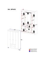 Guardaroupa Infantil 122cm 4 Portas E 2 Gavetas Realeza Multimóveis Mp4453 Madeiradooff White