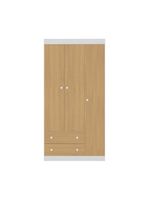 Guardaroupa Infantil 92cm 3 Portas E 2 Gavetas Encanto Multimóveis Mp4447 Brancomadeirado