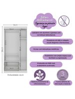 Guardaroupa Infantil 92cm 3 Portas E 2 Gavetas Encanto Multimóveis Mp4447 Brancomadeirado