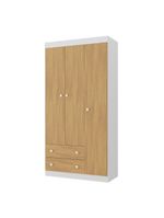 Guardaroupa Infantil 92cm 3 Portas E 2 Gavetas Encanto Multimóveis Mp4447 Brancomadeirado