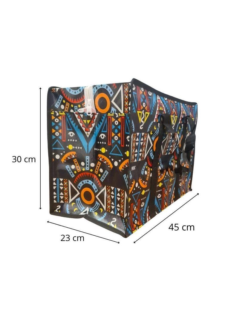 Bolsa Mala Sacola Feira Viagem Armazenamento Multiuso Dobrável Em Lona Impermeável Com Ziper Modelo:4