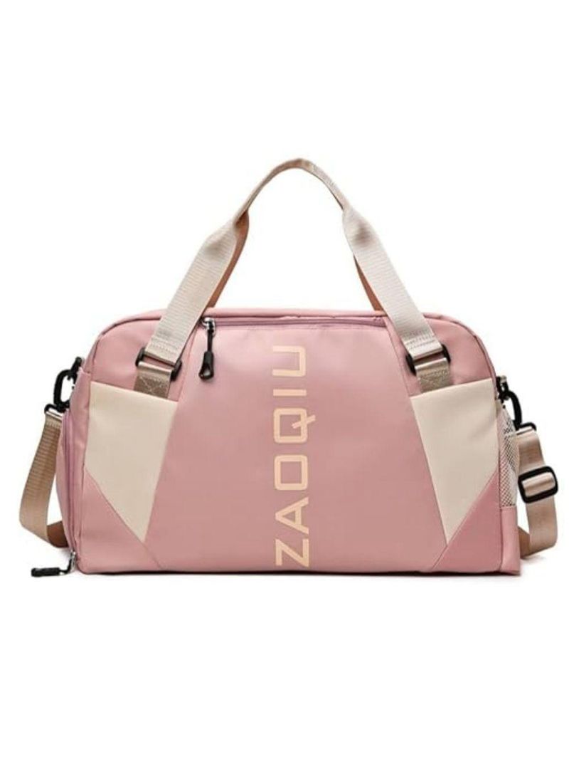 Bolsa Mala Grande Alça Academia Esportiva Viagem, Piscina Ideal Para Viagens, Porta Sapatos - Rosa