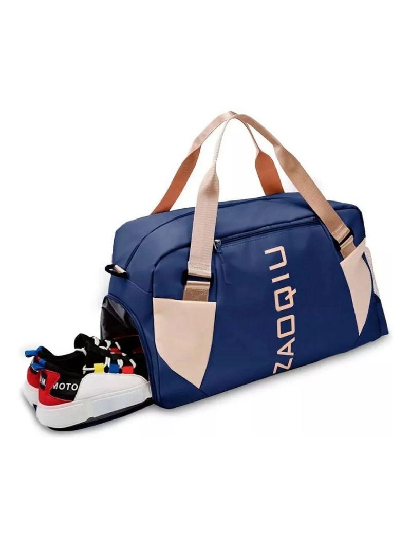 Bolsa Mala Grande Com Alça Academia Esportiva Fitness Compartimentos Para Sapatos Cor:azul;gênero:unissex;tamanho:único