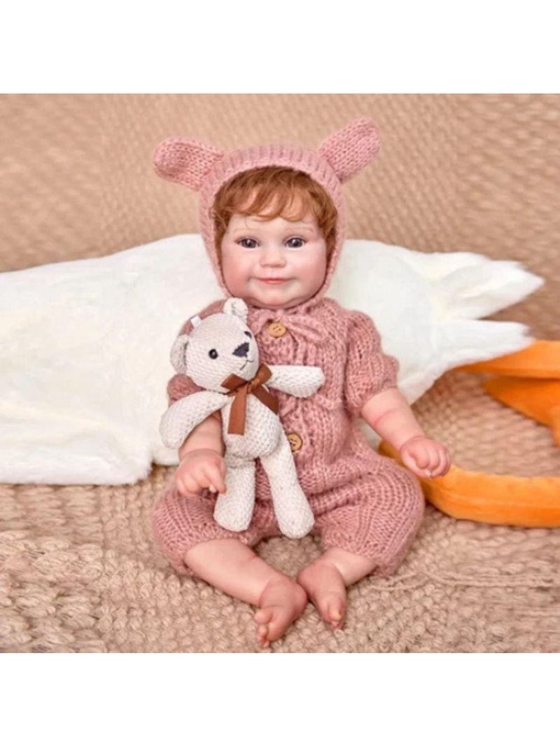 Bebê Reborn Boneca De Silicone De Vinil Macio Menina Realista 48cm