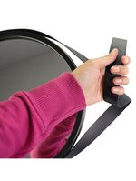 Espelho Redondo Decorativo 33cm Preto Com Alça Para Parede