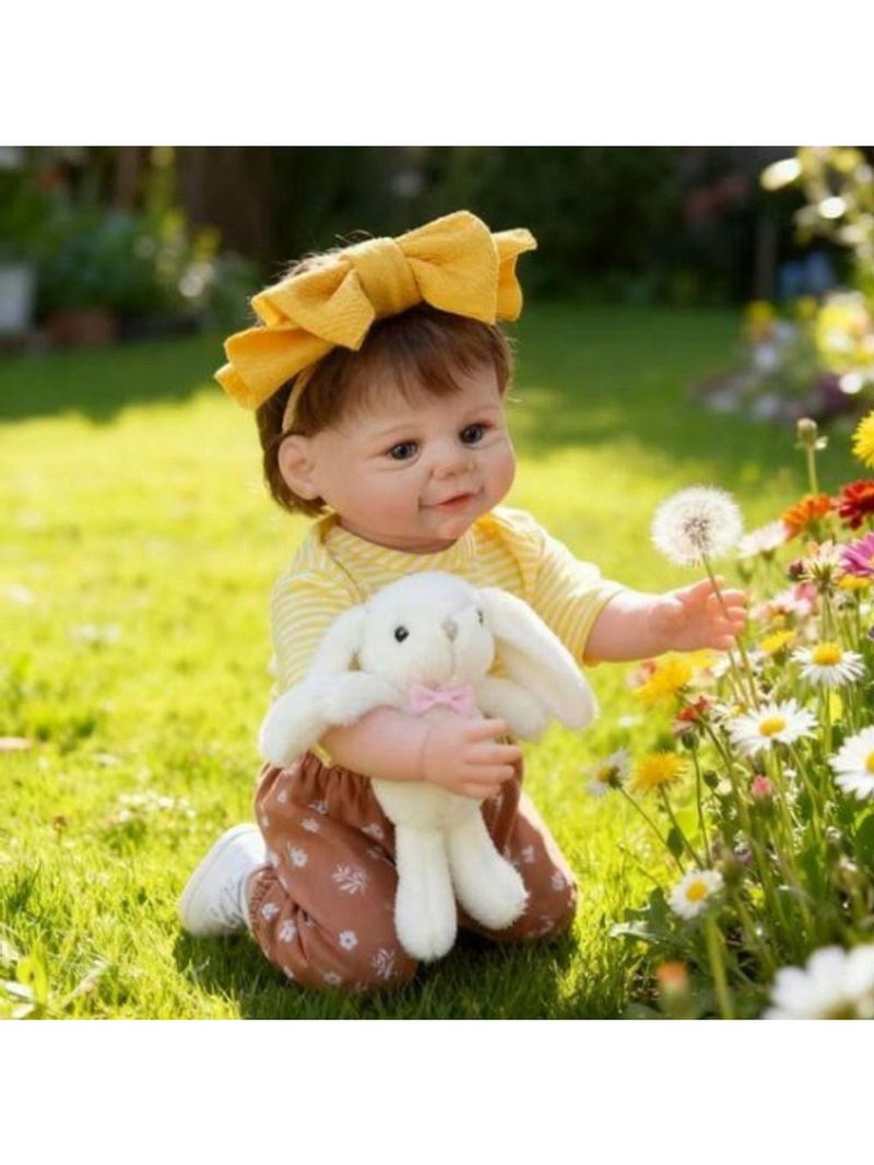 Bebê Reborn 48cm Menina Corpo De Silicone Realista Pintado