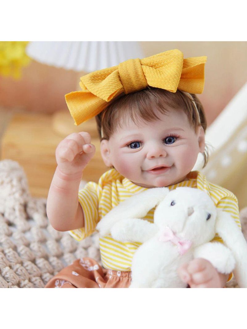 Bebê Reborn 48cm Menina Corpo De Silicone Realista Pintado