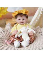 Bebê Reborn 48cm Menina Corpo De Silicone Realista Pintado