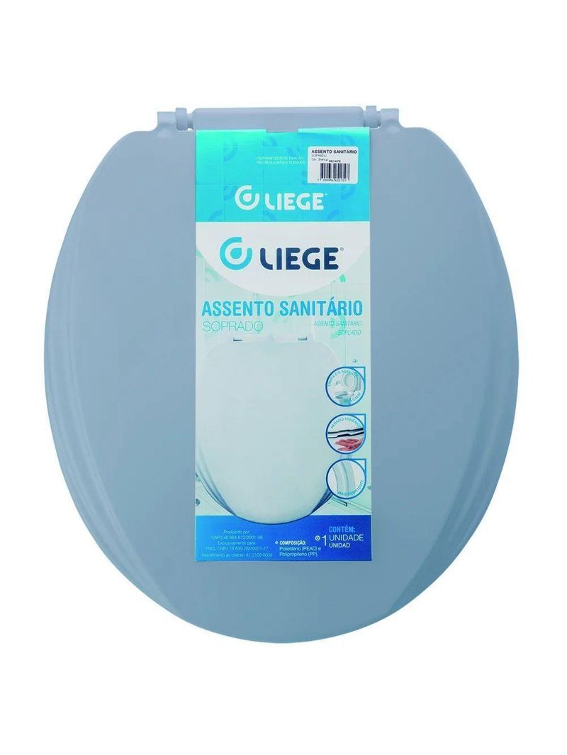 Assento Sanitário Soprado Cinza Liege