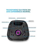 Caixa De Som Partybox Aiwa Pb-05 Bluetooth 20h Rgb Usb Tws Preto Bivolt