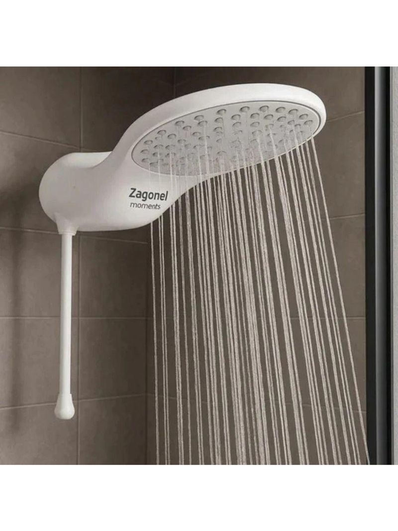 Ducha Eletrônica Moment Grande Vazão Zagonel Branco Potência 5500W 110V