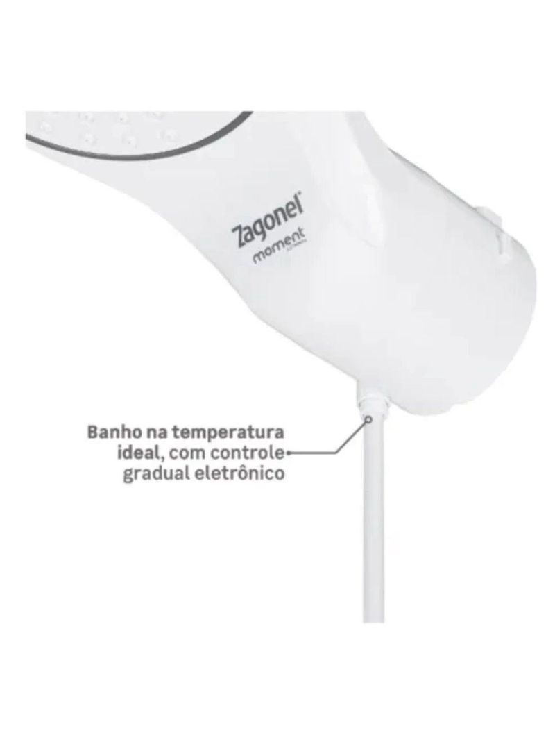 Ducha Eletrônica Moment Grande Vazão Zagonel Branco Potência 5500W 110V