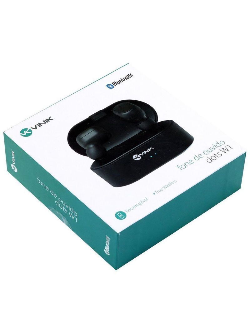 Fone De Ouvido Bluetooth Dots W1 Tws Preto
