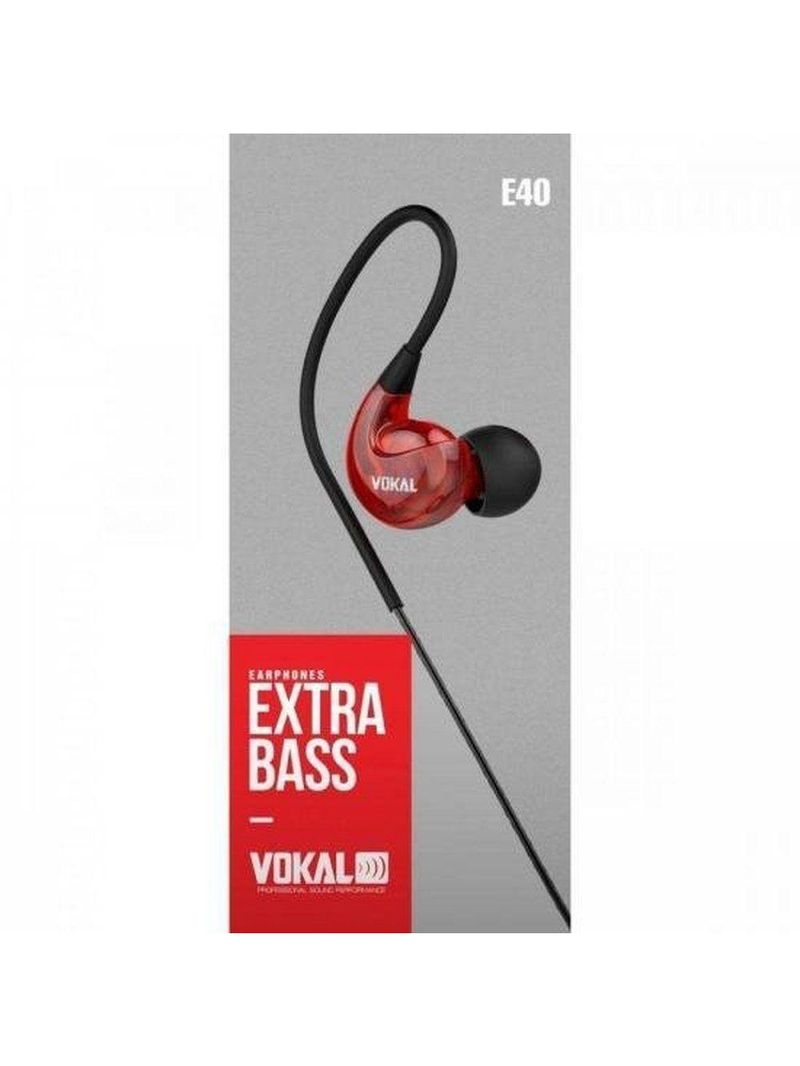 Fone De Ouvido Vokal E40 In Ear Vermelho