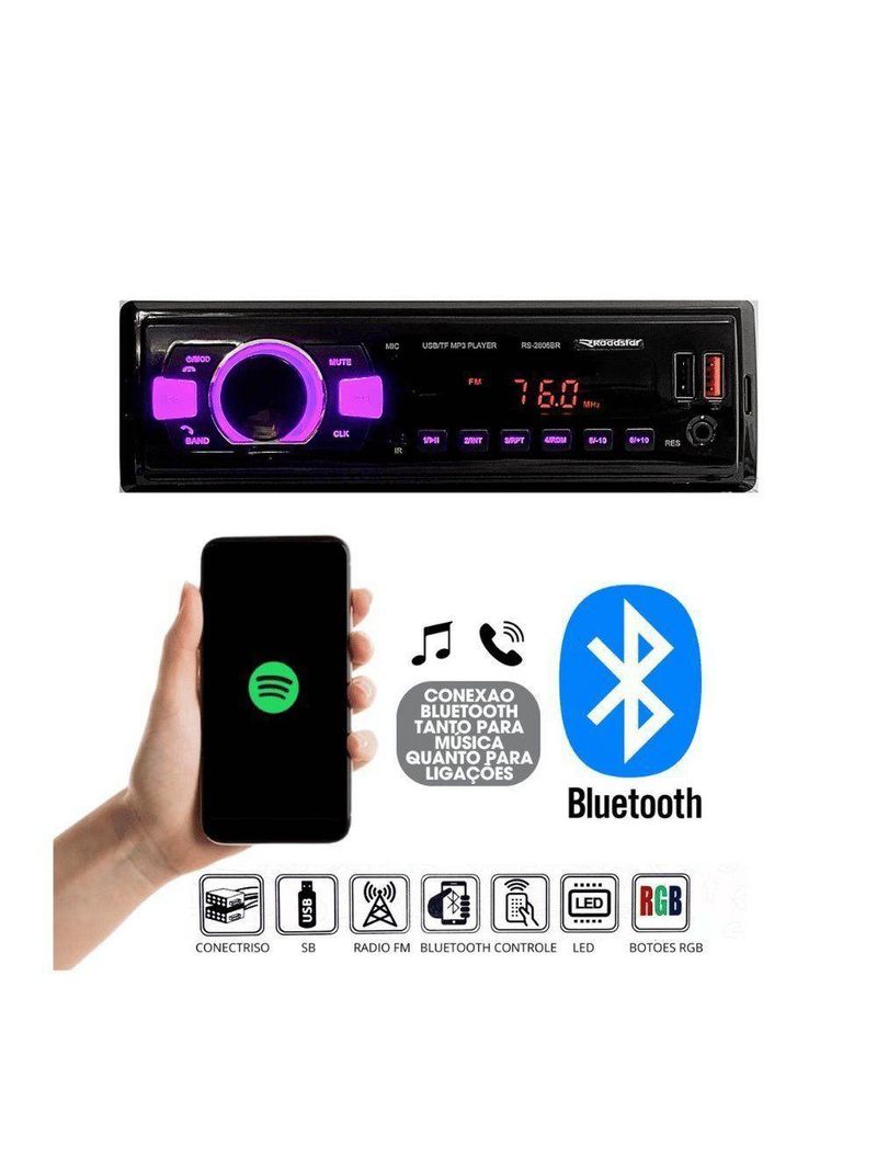 Auto Rádio Roadstar Rs2605br Bluetooth