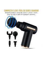 Massageador Pistola Elétrica Profissional Muscular Portátil Aparelho Fisioterapia Corporal, 6 Velocidades
