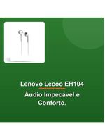 Fone De Ouvido Lenovo Lecoo Eh104 Intra P2 Branco