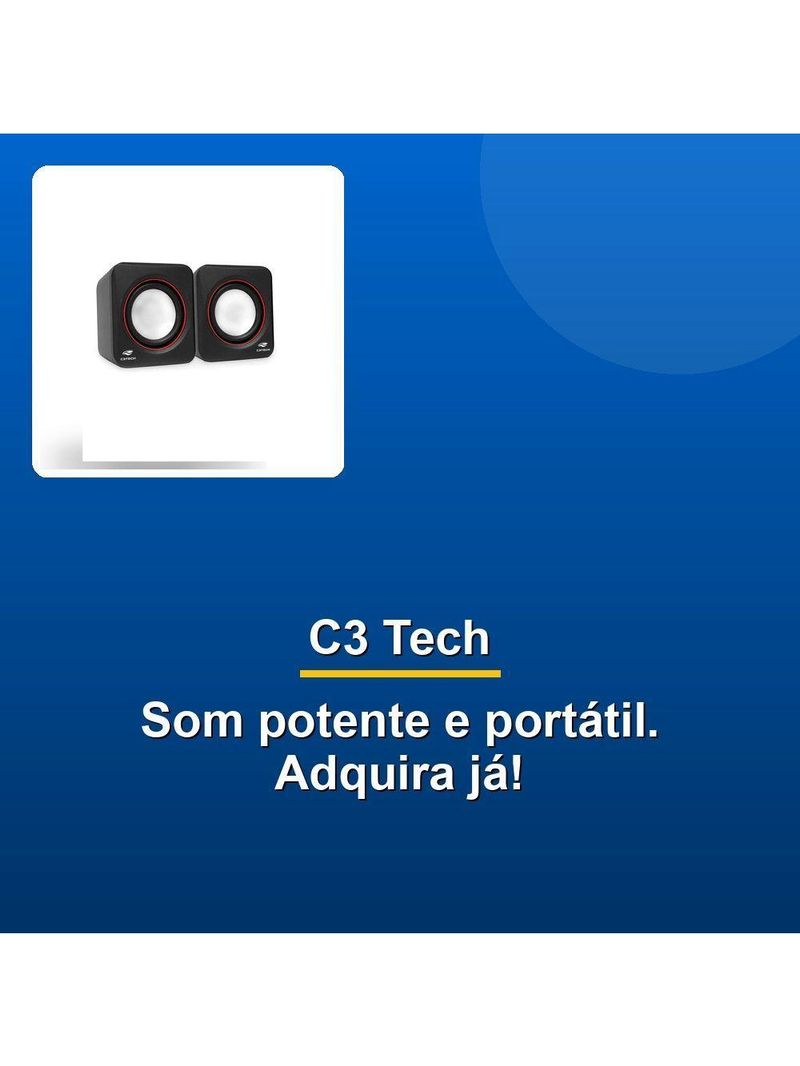 Caixa De Som C3 Tech Portátil 3w Preta