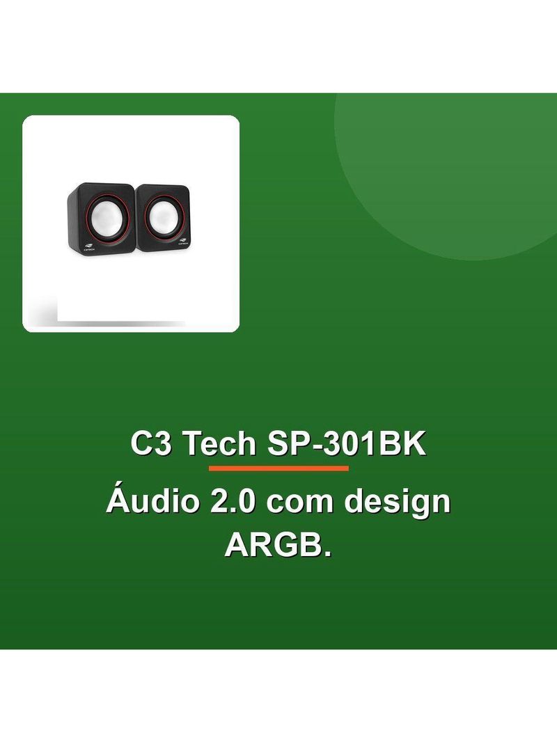 Caixa De Som C3 Tech Portátil 3w Preta